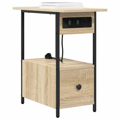 vidaXL Bedside Cabinet Sonoma oak 60 x 30 x 61 cm Engineered wood
