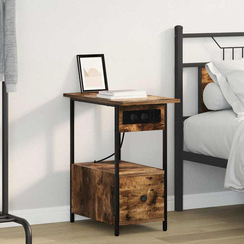 vidaXL Bedside Cabinet Smoked oak 60 x 30 x 61 cm Engineered wood