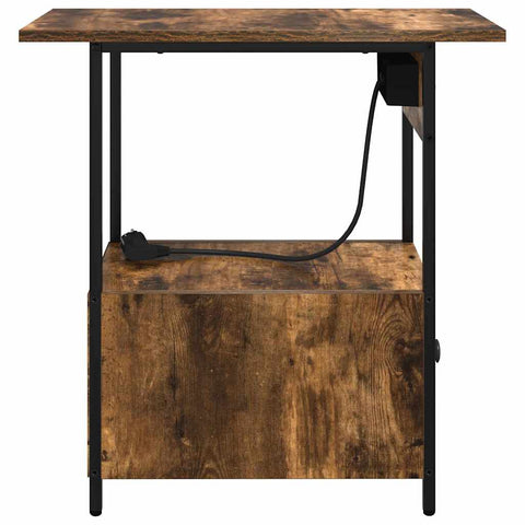 vidaXL Bedside Cabinet Smoked oak 60 x 30 x 61 cm Engineered wood