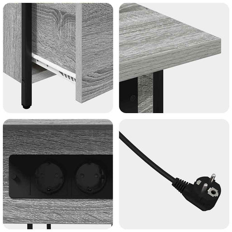 vidaXL Bedside Cabinet Grey sonoma 60 x 30 x 61 cm Engineered wood