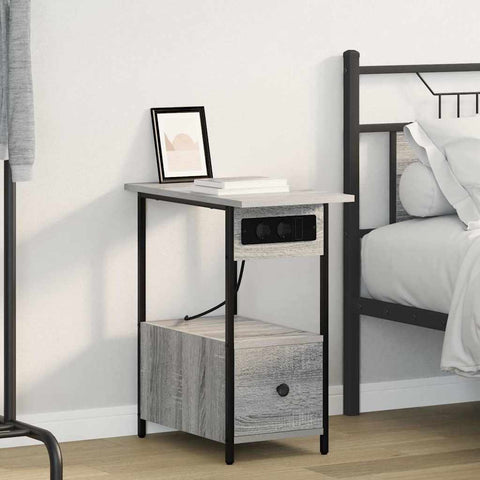vidaXL Bedside Cabinet Grey sonoma 60 x 30 x 61 cm Engineered wood