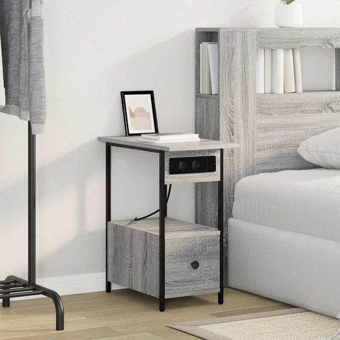 vidaXL Bedside Cabinet Grey sonoma 60 x 30 x 61 cm Engineered wood