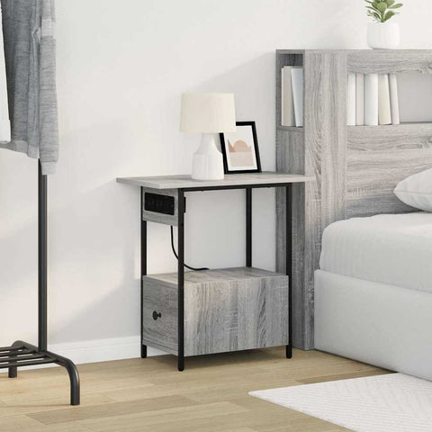 vidaXL Bedside Cabinet Grey sonoma 60 x 30 x 61 cm Engineered wood