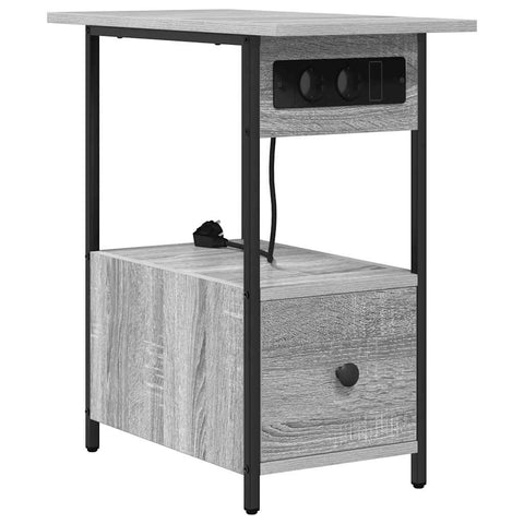 vidaXL Bedside Cabinet Grey sonoma 60 x 30 x 61 cm Engineered wood