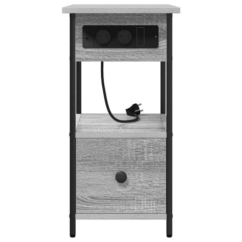 vidaXL Bedside Cabinet Grey sonoma 60 x 30 x 61 cm Engineered wood
