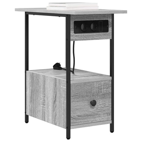 vidaXL Bedside Cabinet Grey sonoma 60 x 30 x 61 cm Engineered wood