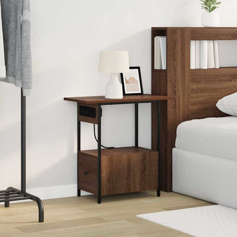 vidaXL Bedside Cabinet Brown oak 60 x 30 x 61 cm Engineered wood