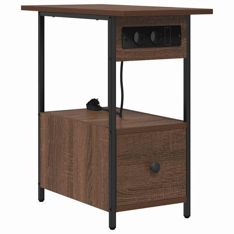 vidaXL Bedside Cabinet Brown oak 60 x 30 x 61 cm Engineered wood