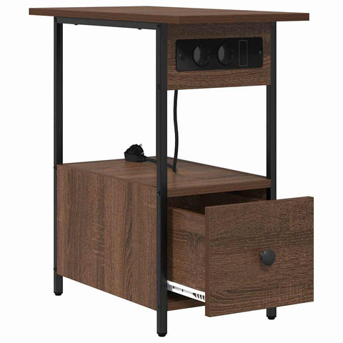 vidaXL Bedside Cabinet Brown oak 60 x 30 x 61 cm Engineered wood
