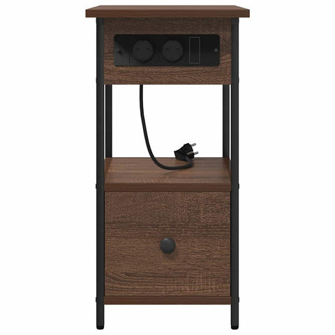 vidaXL Bedside Cabinet Brown oak 60 x 30 x 61 cm Engineered wood