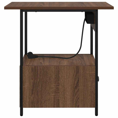 vidaXL Bedside Cabinet Brown oak 60 x 30 x 61 cm Engineered wood