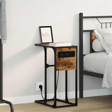 vidaXL Bedside Table Smoked oak Engineered wood