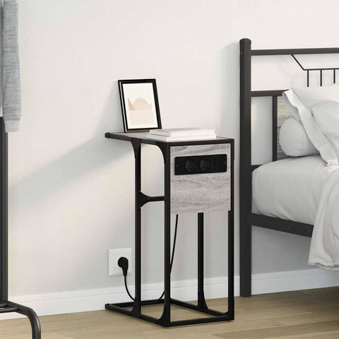 vidaXL Bedside Table Grey sonoma Engineered wood