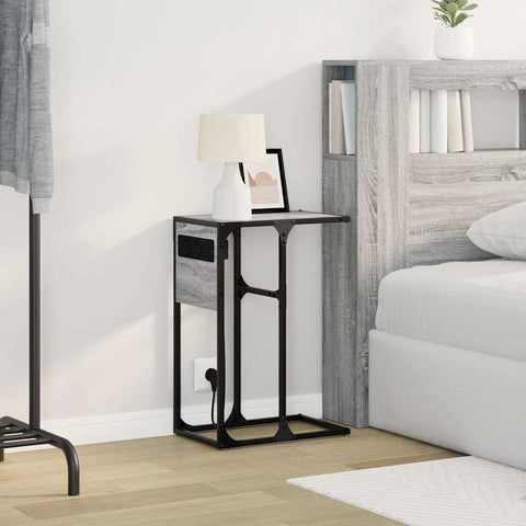 vidaXL Bedside Table Grey sonoma Engineered wood