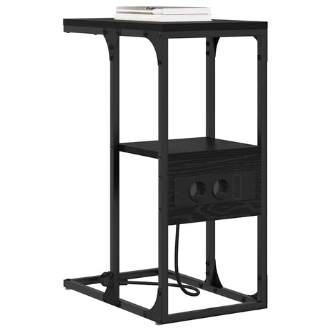 vidaXL Bedside Cabinet Black oak 41.5 x 26 x 60.5 cm Engineered wood