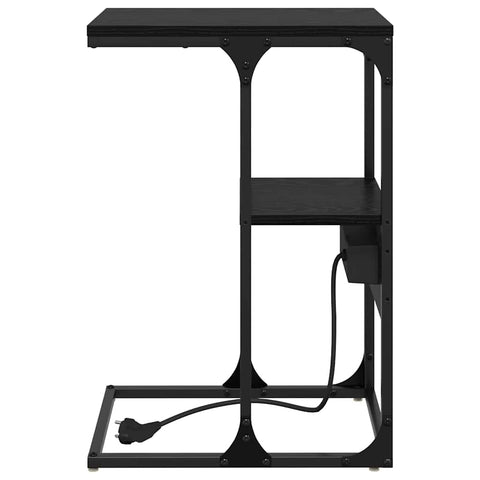 vidaXL Bedside Cabinet Black oak 41.5 x 26 x 60.5 cm Engineered wood