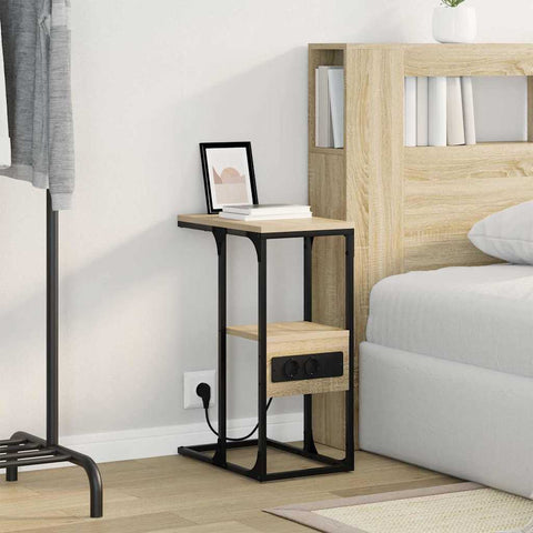 vidaXL Bedside Table Sonoma oak 41.5 x 26 x 60.5 cm Engineered wood