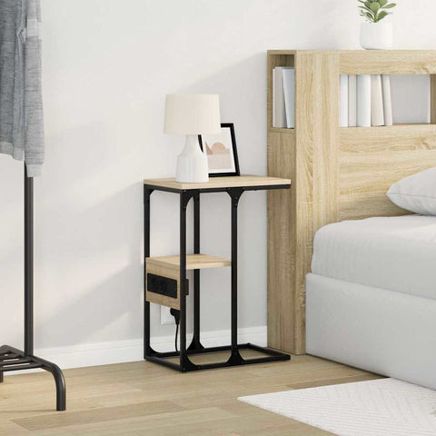 vidaXL Bedside Table Sonoma oak 41.5 x 26 x 60.5 cm Engineered wood