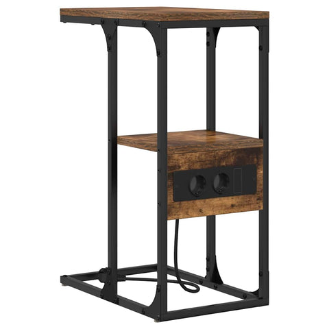 vidaXL Bedside Table Smoked oak 41.5 x 26 x 60.5 cm Engineered wood