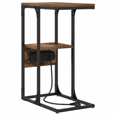 vidaXL Bedside Table Smoked oak 41.5 x 26 x 60.5 cm Engineered wood