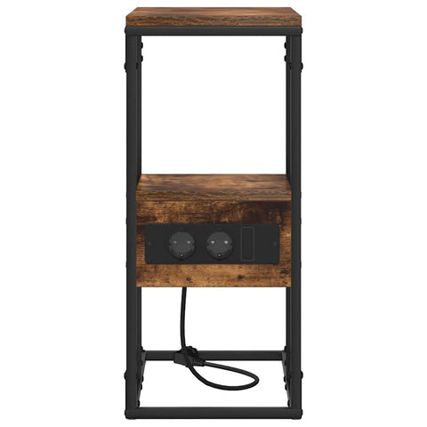 vidaXL Bedside Table Smoked oak 41.5 x 26 x 60.5 cm Engineered wood
