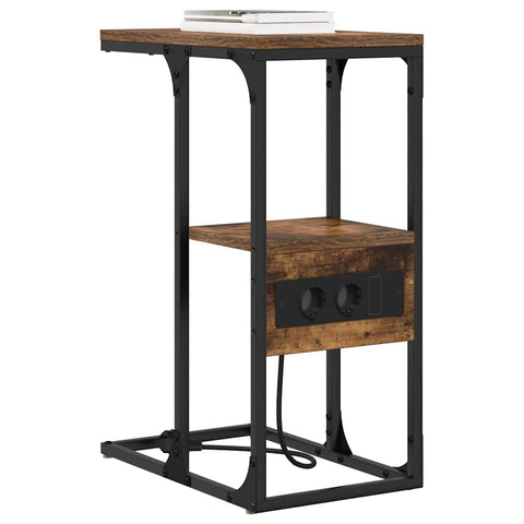 vidaXL Bedside Table Smoked oak 41.5 x 26 x 60.5 cm Engineered wood