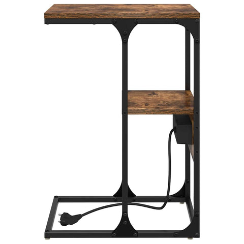 vidaXL Bedside Table Smoked oak 41.5 x 26 x 60.5 cm Engineered wood