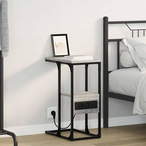vidaXL Bedside Table Grey sonoma 41.5 x 26 x 60.5 cm Engineered wood