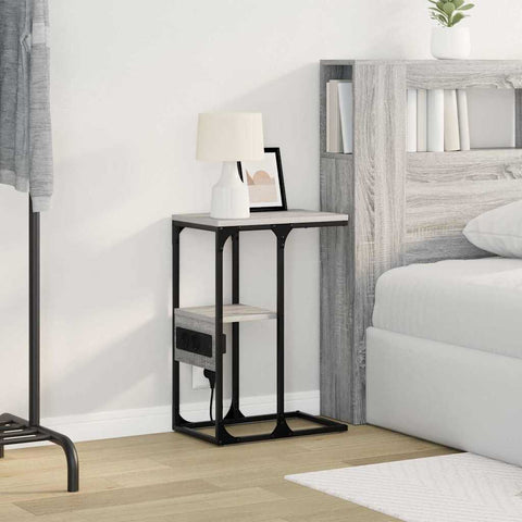 vidaXL Bedside Table Grey sonoma 41.5 x 26 x 60.5 cm Engineered wood
