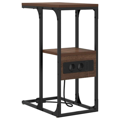 vidaXL Bedside Table Brown oak 41.5 x 26 x 60.5 cm Engineered wood