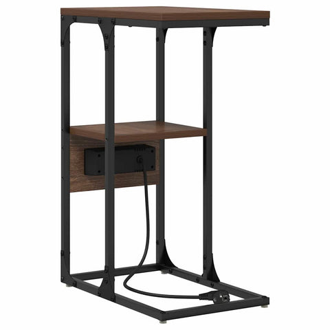 vidaXL Bedside Table Brown oak 41.5 x 26 x 60.5 cm Engineered wood