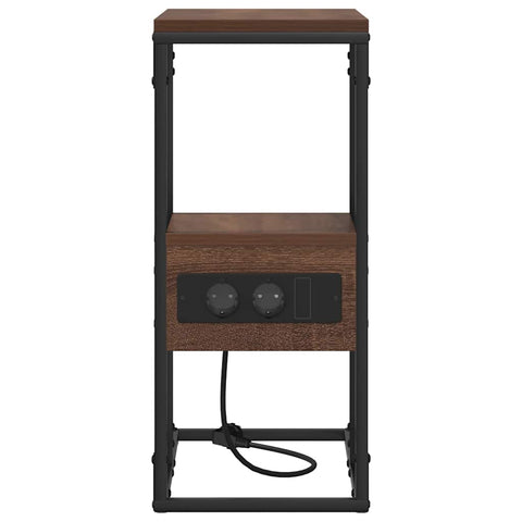 vidaXL Bedside Table Brown oak 41.5 x 26 x 60.5 cm Engineered wood