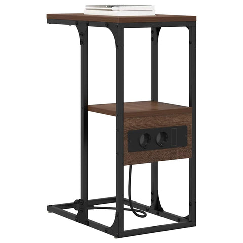 vidaXL Bedside Table Brown oak 41.5 x 26 x 60.5 cm Engineered wood