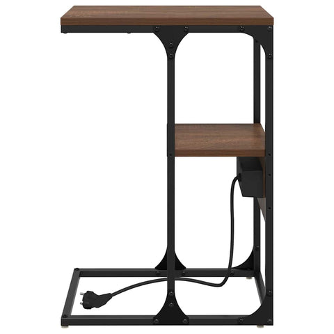 vidaXL Bedside Table Brown oak 41.5 x 26 x 60.5 cm Engineered wood
