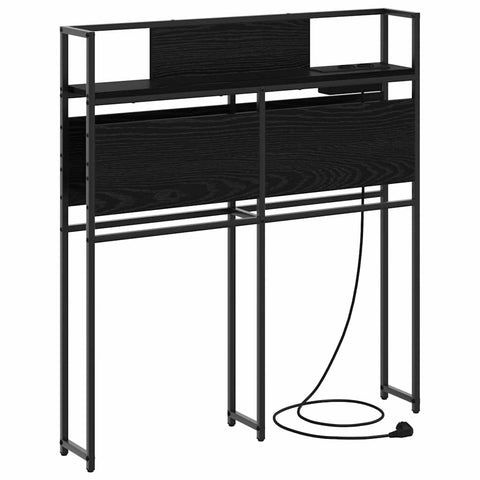 vidaXL Storage Headboard with Storage Black oak 75 cm Engineered wood