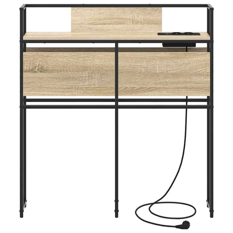 vidaXL Storage Headboard with Storage Sonoma oak 75 cm Engineered wood