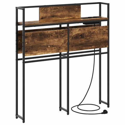 vidaXL Storage Headboard with Storage Smoked oak 75 cm Engineered wood