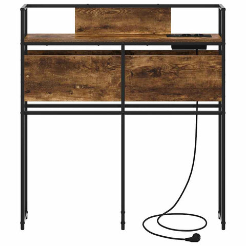 vidaXL Storage Headboard with Storage Smoked oak 75 cm Engineered wood