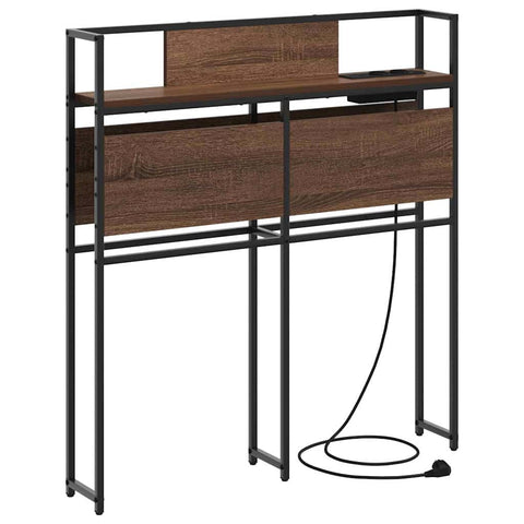 vidaXL Storage Headboard with Storage Brown oak 75 cm Engineered wood