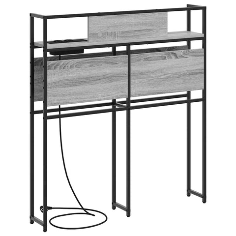 vidaXL Storage Headboard with Shelf Grey sonoma 80 cm Engineered wood