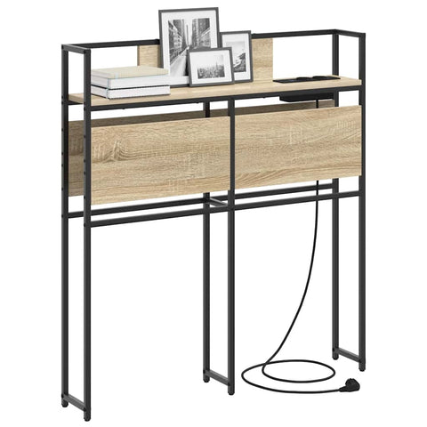 vidaXL Storage Headboard with Shelf Sonoma oak 90 cm Engineered wood