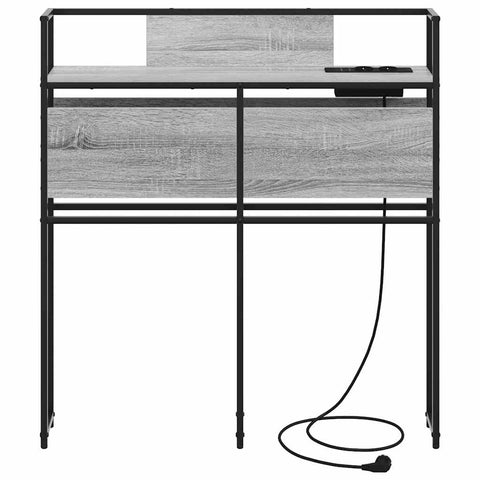 vidaXL Storage Headboard with Shelf Grey sonoma 90 cm Engineered wood