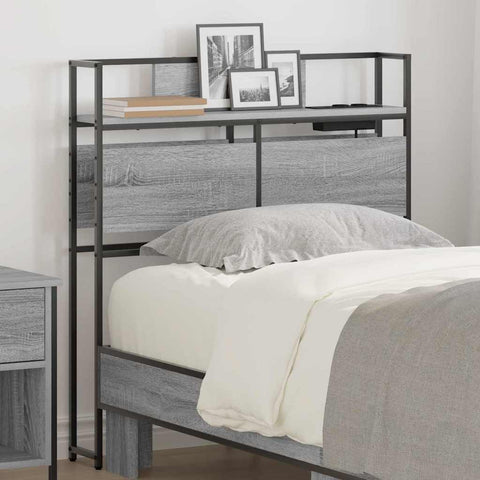 vidaXL Storage Headboard with Shelf Grey sonoma 100 cm Engineered wood