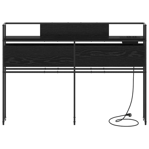 vidaXL Storage Headboard with Shelf Black oak 120 cm Engineered wood