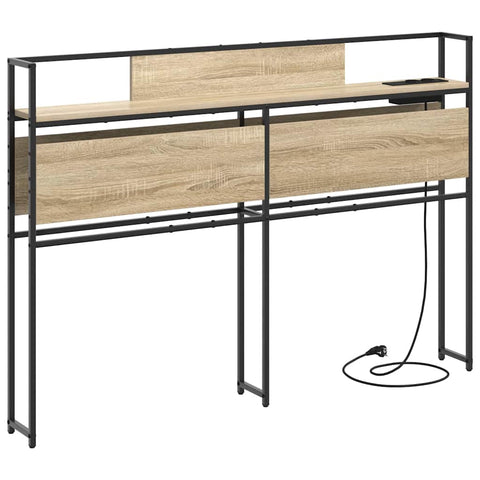 vidaXL Storage Headboard with Shelf Sonoma oak 120 cm Engineered wood