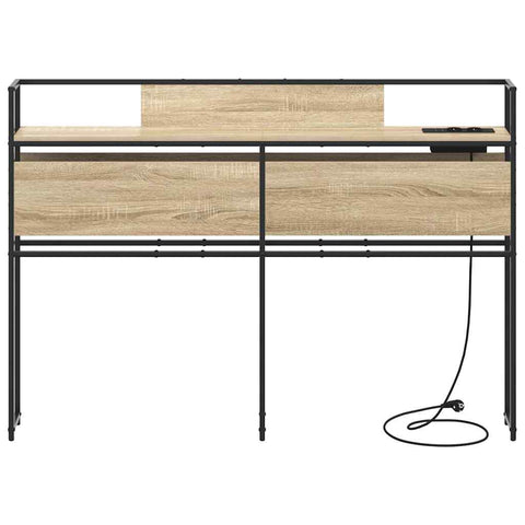 vidaXL Storage Headboard with Shelf Sonoma oak 120 cm Engineered wood