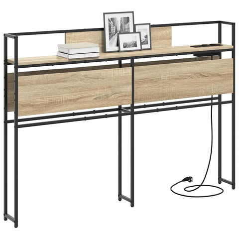 vidaXL Storage Headboard with Shelf Sonoma oak 120 cm Engineered wood