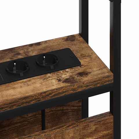 vidaXL Storage Headboard with Shelf Smoked oak 120 cm Engineered wood