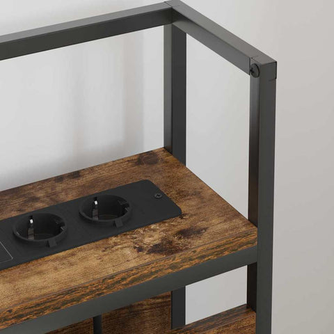 vidaXL Storage Headboard with Shelf Smoked oak 120 cm Engineered wood