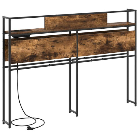 vidaXL Storage Headboard with Shelf Smoked oak 120 cm Engineered wood